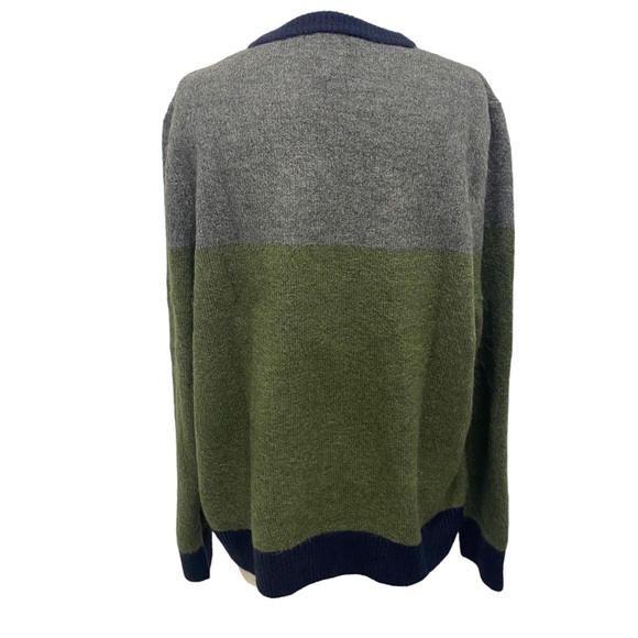 Men's Standard Fit Crewneck Pullover Sweater Goodfellow & Co™Green/Grey Size XXL - Picture 5 of 7